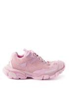 Balenciaga - Track.3 Distressed Technical Trainers - Womens - Pink