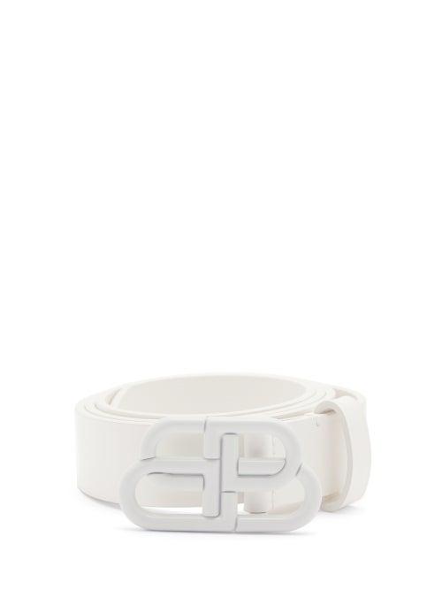Matchesfashion.com Balenciaga - Bb-buckle Leather Belt - Womens - White
