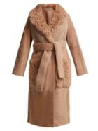 Matchesfashion.com Yves Salomon - Reversible Shearling Coat - Womens - Nude