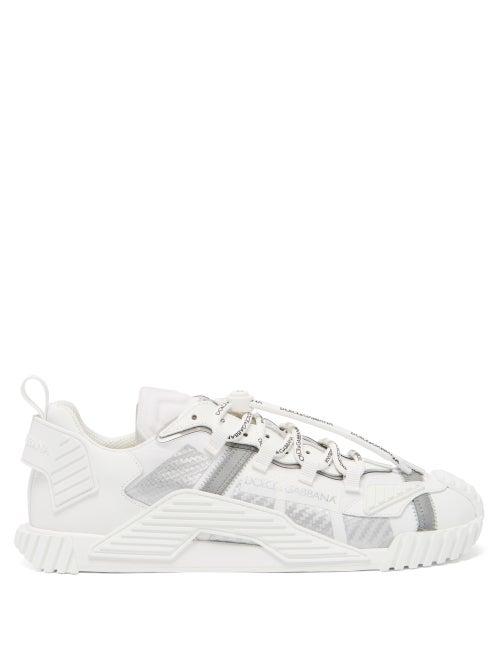 Matchesfashion.com Dolce & Gabbana - Leather And Neoprene Trainers - Mens - White
