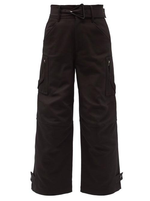 Matchesfashion.com Bottega Veneta - High-rise Belted Cotton-canvas Cargo Shorts - Womens - Black