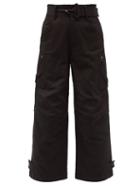 Matchesfashion.com Bottega Veneta - High-rise Belted Cotton-canvas Cargo Shorts - Womens - Black
