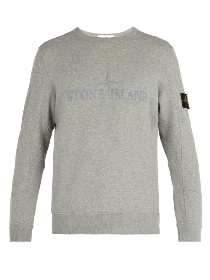 Stone Island Embroidered Cotton-jersey Sweatshirt
