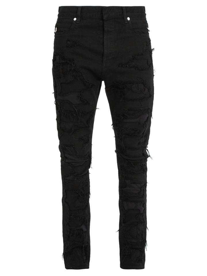 Balmain Distressed Patchwork Skinny Jeans