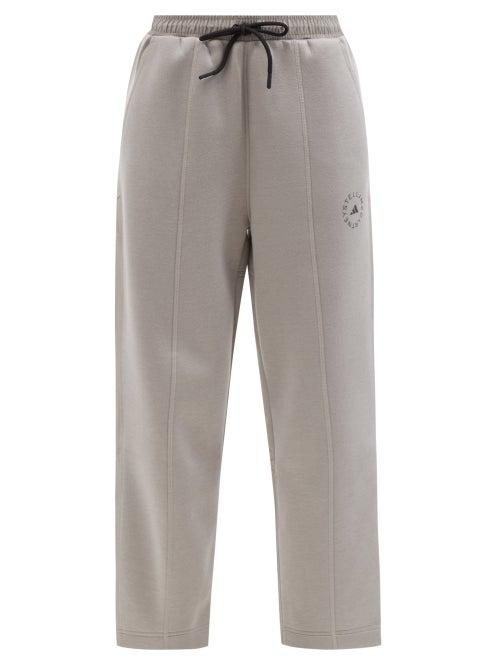 Adidas By Stella Mccartney - Tl Jersey Straight-leg Track Pants - Womens - Black Grey