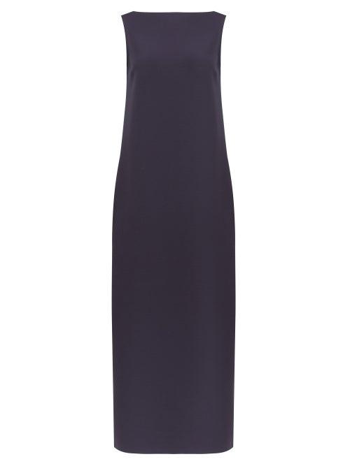 Matchesfashion.com The Row - Mirata Boat-neck Scuba Shift Dress - Womens - Navy