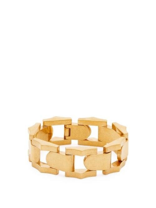 Matchesfashion.com Saint Laurent - Geometric Chain-link Bracelet - Womens - Gold