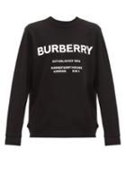 Matchesfashion.com Burberry - Martly Logo Print Cotton Sweatshirt - Mens - Black