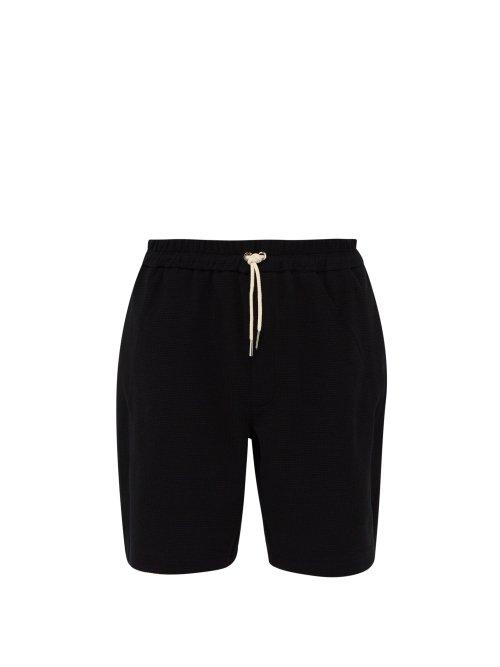 Matchesfashion.com Jil Sander - Satin Trim Cotton Blend Shorts - Mens - Black