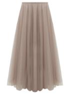 Matchesfashion.com Raey - Elasticated Waist Tulle Maxi Skirt - Womens - Light Grey