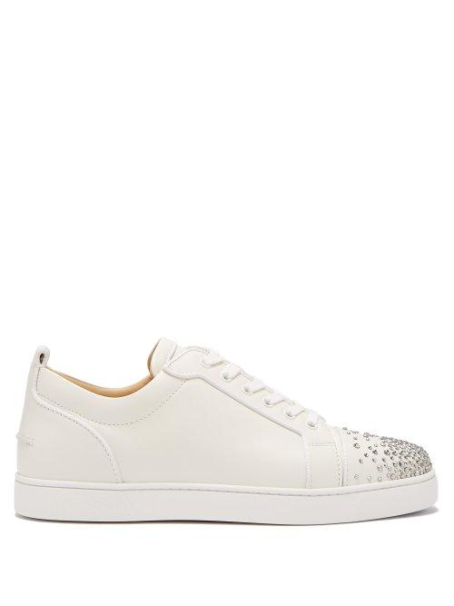 Matchesfashion.com Christian Louboutin - Louis Junior Degra Crystal Leather Trainers - Mens - White