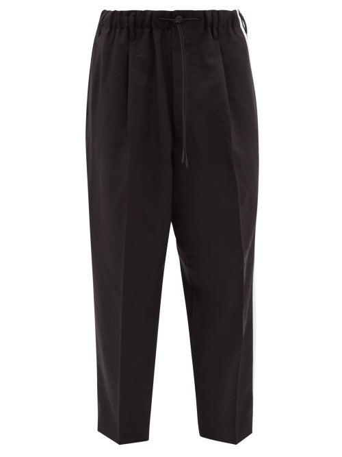 Y-3 - Side-striped Twill Track Pants - Mens - Black