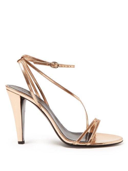 Matchesfashion.com Isabel Marant - Arora Mirrored Leather Stiletto Heels - Womens - Rose Gold