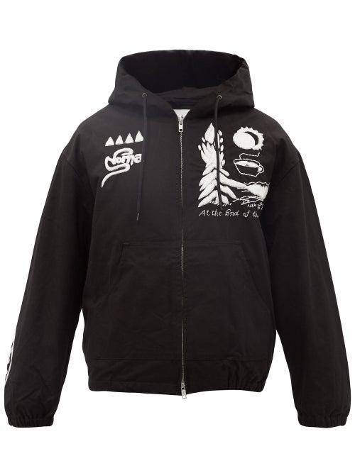 Noma T.d. - Ed Embroidered-cotton Hooded Jacket - Mens - Black