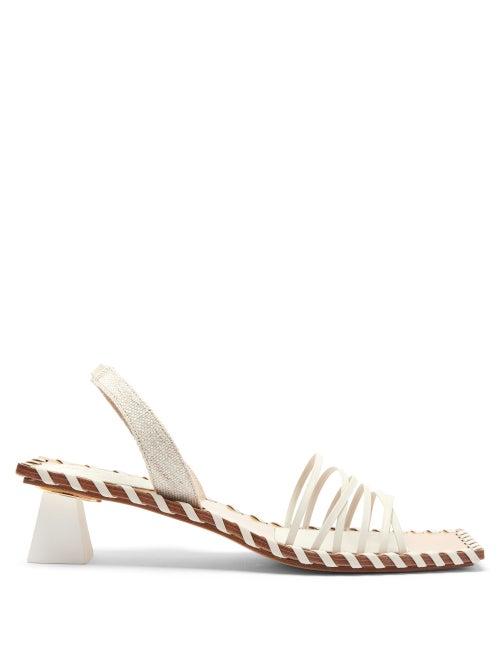 Matchesfashion.com Jacquemus - Valerie Slingback Leather Sandals - Womens - Ivory
