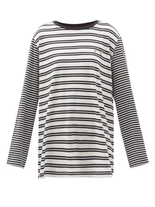 Matchesfashion.com The Upside - Kabuk Celia Striped Long-sleeved Cotton T-shirt - Womens - Black White