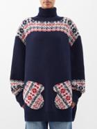 Raey - Responsible-wool Mitten Pocket Jumper - Womens - Navy