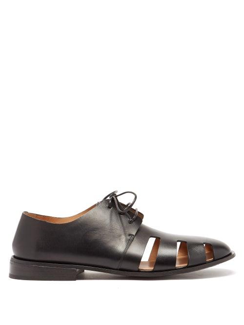 Matchesfashion.com Marsll - Marcellina Cut-out Leather Derby Shoes - Mens - Black