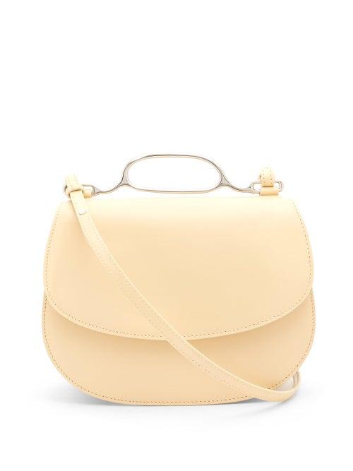 Matchesfashion.com Jil Sander - Metal-handle Small Leather Cross-body Bag - Womens - Light Yellow
