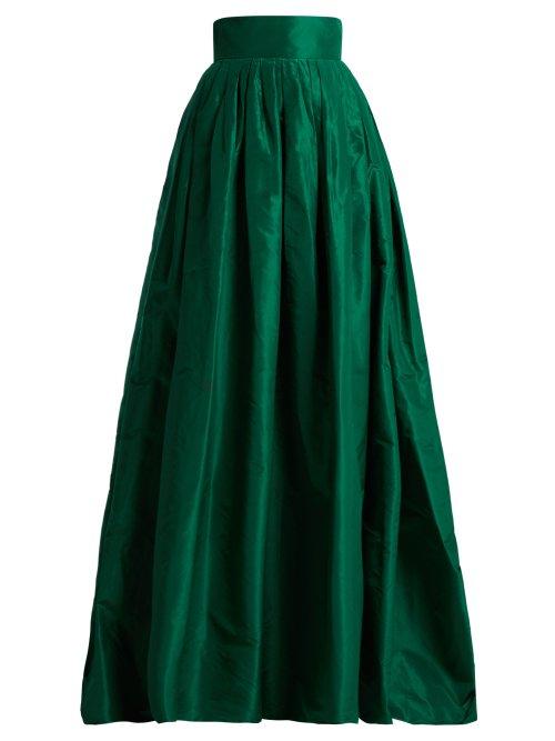 Matchesfashion.com Carolina Herrera - High Rise Silk Taffeta Ball Gown Skirt - Womens - Green