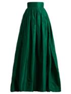 Matchesfashion.com Carolina Herrera - High Rise Silk Taffeta Ball Gown Skirt - Womens - Green