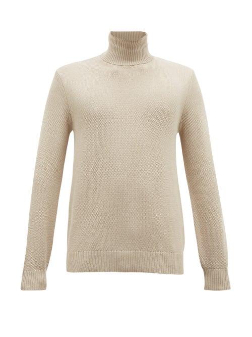 Matchesfashion.com De Bonne Facture - Roll Neck Wool Sweater - Mens - Beige