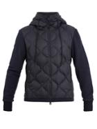 Moncler Hooded Contrast-panel Quilted Down Jacket