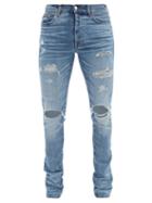 Matchesfashion.com Amiri - Thrasher Plus Distressed Slim-leg Jeans - Mens - Blue