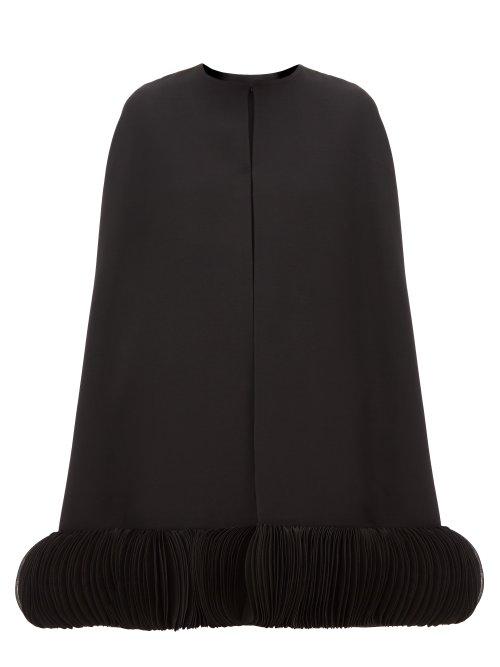 Matchesfashion.com Valentino - Chiffon Trimmed Wool Blend Crepe Cape - Womens - Black