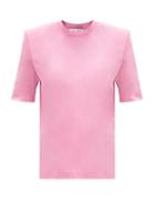 Matchesfashion.com The Attico - Padded-shoulder Cotton T-shirt - Womens - Pink