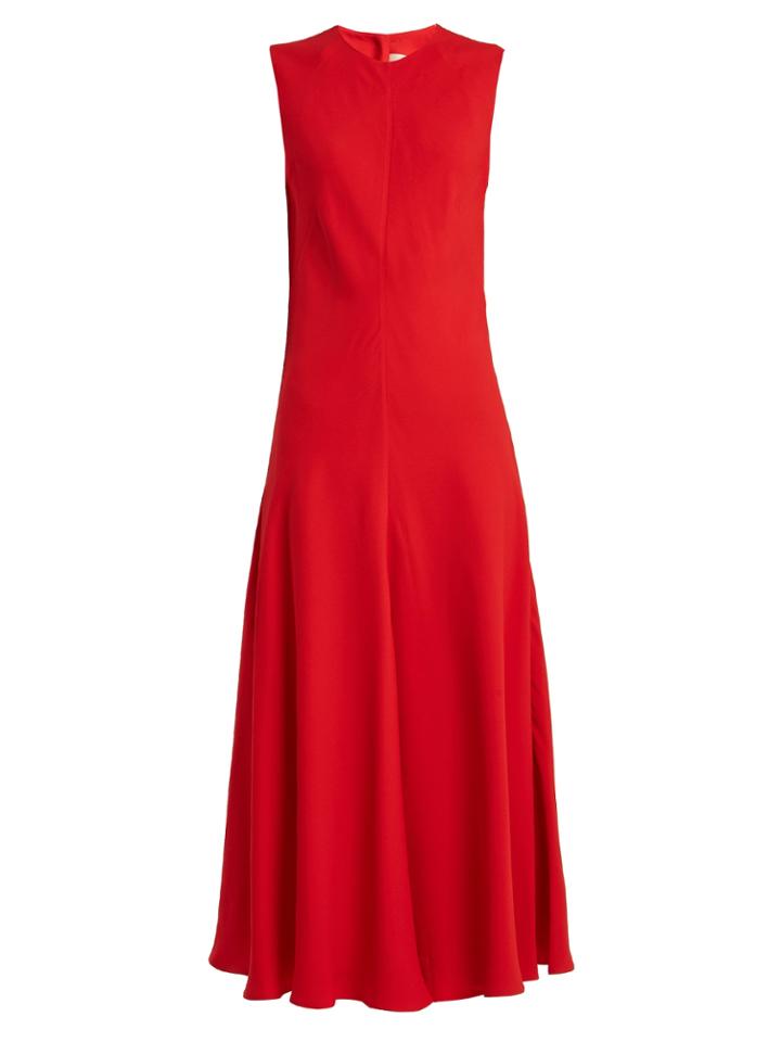 Khaite Brenda Round-neck Sleeveless Crepe Dress