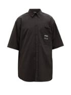 Matchesfashion.com Marcelo Burlon - Staff-logo Cotton-poplin Shirt - Mens - Black White