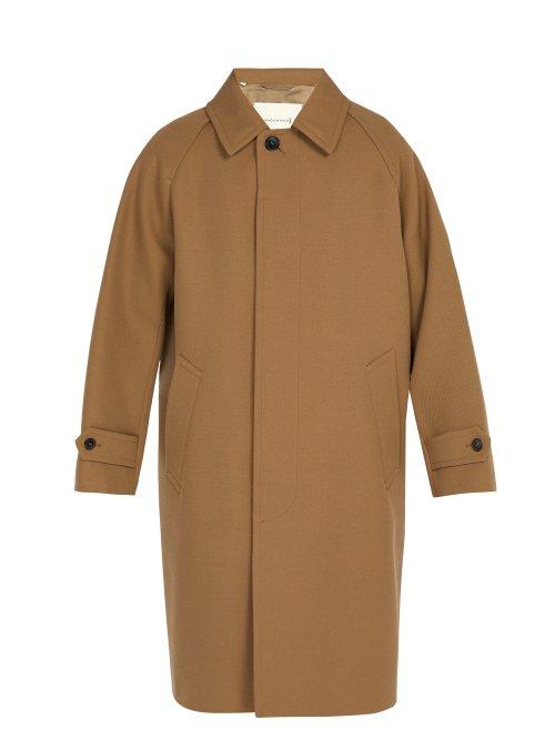 Matchesfashion.com Mackintosh - Button Fastening Side Vent Wool Overcoat - Mens - Camel