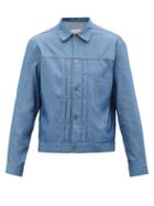 Maison Margiela - Pleated Denim Jacket - Mens - Blue