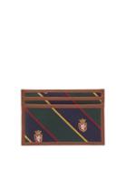 Matchesfashion.com Polo Ralph Lauren - Repp Tie Silk And Leather Cardholder - Mens - Brown
