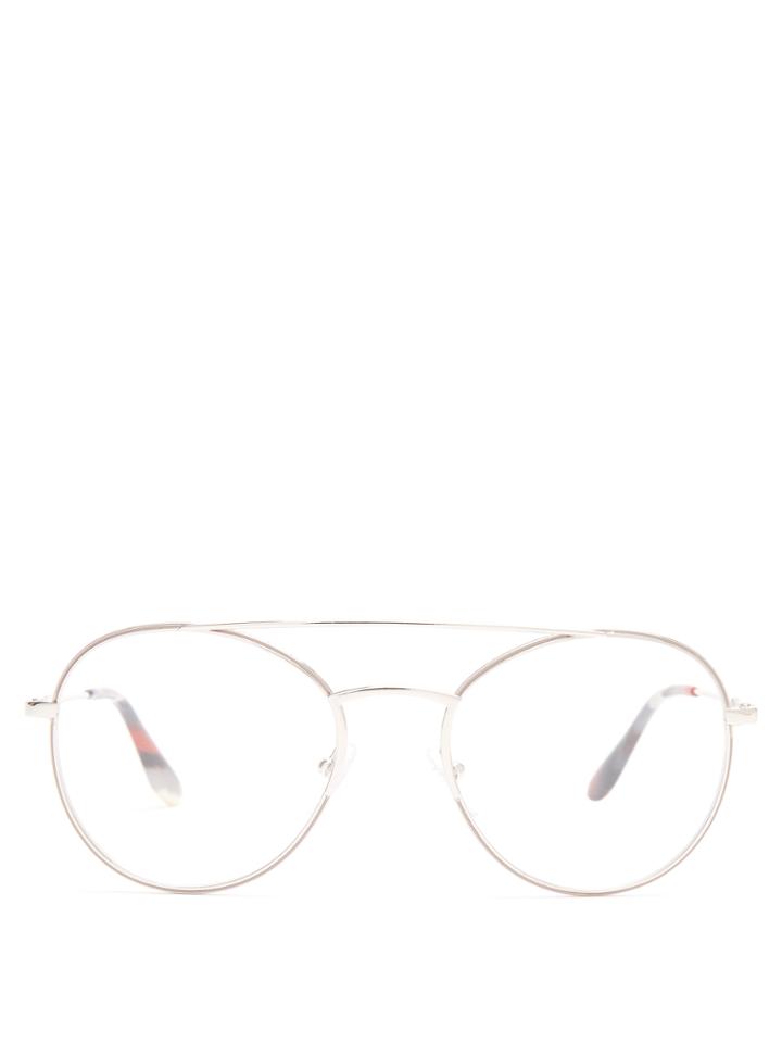 Prada Eyewear Round-frame Metal Glasses