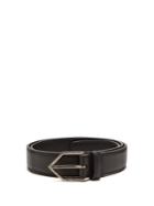 Saint Laurent Triangle-buckle Skinny Leather Belt