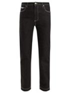 Matchesfashion.com Alexachung - Contrast Stitch Straight Leg Jeans - Womens - Black