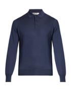 Brunello Cucinelli Long-sleeved Wool And Cashmere-blend Polo Shirt