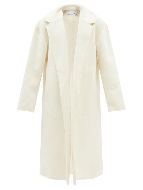 Raey - Exaggerated-shoulder Wool Coat - Womens - White