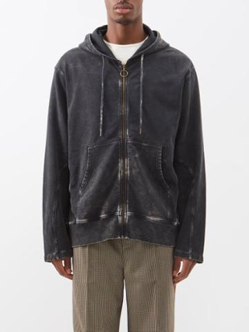 Nicholas Daley - Double-dyed Cotton-jersey Hooded Sweatshirt - Mens - Black Grey