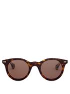 Matchesfashion.com Gucci - Engraved-frame Round Acetate Sunglasses - Mens - Brown