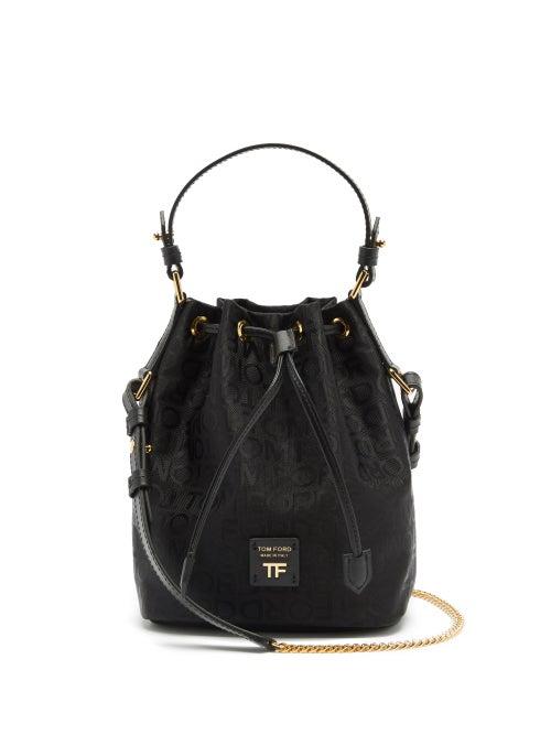 Tom Ford - Logo-jacquard Bucket Bag - Womens - Black