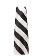 Matchesfashion.com Dodo Bar Or - Aline Striped Silk Slip Dress - Womens - Black White