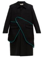 Matchesfashion.com Namacheko - Berzi Abstract Panel Pressed Wool Coat - Mens - Black