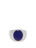 Matchesfashion.com Tom Wood - Lapis Sterling Silver Signet Ring - Mens - Silver