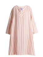 Matchesfashion.com Thierry Colson - Biarritz Spugna Striped Kaftan - Womens - Orange Stripe