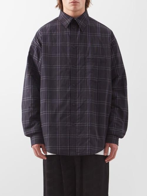 Balenciaga - Check-print Ripstop-cotton Padded Shirt - Mens - Black
