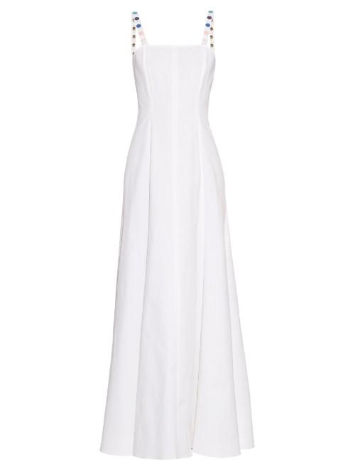 Rosie Assoulin Gazelle Embellished Cotton-blend Twill Gown