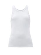 Ladies Rtw Totme - Ribbed Organic Cotton-blend Jersey Tank Top - Womens - Light Blue